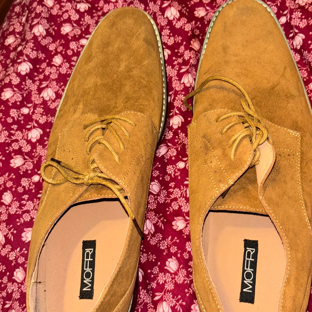 Men’s Mofri size 13 tan lace up dress shoes low